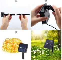 10 Metre Güneş Enerjili Solar Peri İp Led Işık Dış Mekan Bahçe Aydınlatma - Thumbnail