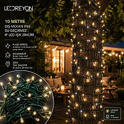 10 Metre IP65 Dış Mekan Su Geçirmez İp LED Işık Zinciri Flaşlı Eklenebilir 220V Günışığı Koyu Yeşil Kablo