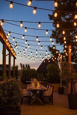 10 Metre  Duylu Siyah Kablo Su Geçirmez Eklenebilir Dış Mekan Ampuller Dahildir Bahçe Aydınlatması - 4