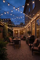 10 Metre  Duylu Siyah Kablo Su Geçirmez Eklenebilir Dış Mekan Ampuller Dahildir Bahçe Aydınlatması - 5