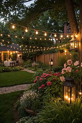 10 Metre  Duylu Siyah Kablo Su Geçirmez Eklenebilir Dış Mekan Ampuller Dahildir Bahçe Aydınlatması - 6