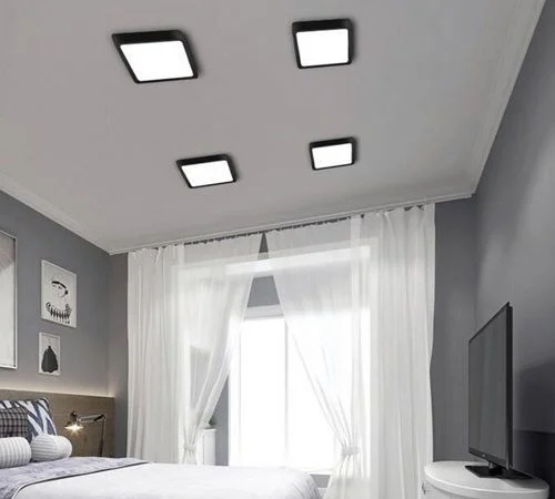 18W Sıva Üstü Kare Led Panel Siyah Kasa Beyaz Işık - Thumbnail