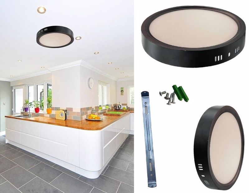 18W Sıva Üstü Yuvarlak Led Panel Siyah Kasa Beyaz Işık