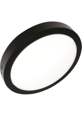 18W Sıva Üstü Yuvarlak Led Panel Siyah Kasa Beyaz Işık