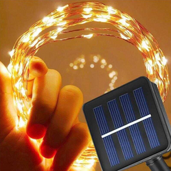 20 Metre Güneş Enerjili Solar Peri İp Led Işık Dış Mekan Bahçe Aydınlatma - Thumbnail