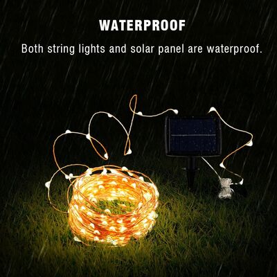 20 Metre Güneş Enerjili Solar Peri İp Led Işık Dış Mekan Bahçe Aydınlatma - 10