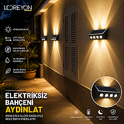 Çift Yönlü Solar Güneş Enerjili Duvar Aplik Led Aydınlatma