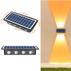 20W Solar LED Duvar Apliği | IP65 Güneş Enerjili Dış Mekan Aydınlatma CT-8010 - 3