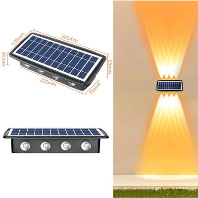20W Solar LED Duvar Apliği | IP65 Güneş Enerjili Dış Mekan Aydınlatma CT-8010 - 3