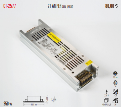 21 Amper 250W Slim Kasa Şerit Led Trafosu