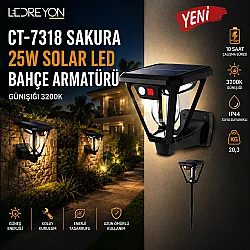 25W Güneş Enerjili Bahçe Aydınlatma Solar Led Bahçe Armatürü Lamba Dış Mekan Işık - 2