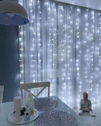 2x2 Metre 8 Animasyonlu Perde Led Işık Yılbaşı Aydınlatma Akar Led Perde - Thumbnail