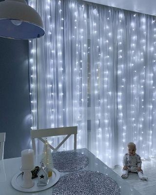 2x2 Metre 8 Animasyonlu Perde Led Işık Yılbaşı Aydınlatma Akar Led Perde