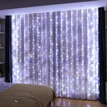 2x2 Metre 8 Animasyonlu Perde Led Işık Yılbaşı Aydınlatma Akar Led Perde