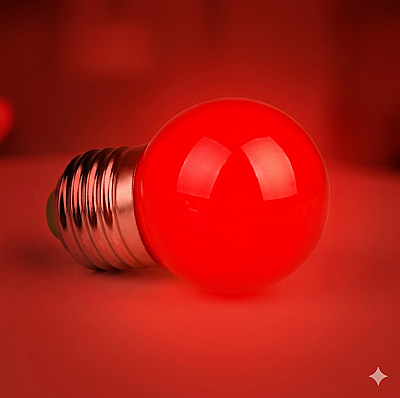  3 ADET 1W Gece Lambası Led Ampul Kırmızı Işık E-27 Duylu - 1