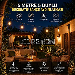 5 Metre 5 Duylu IP65 Su Geçirmez Dekoratif Bahçe Aydınlatma Zinciri Dış Mekan Aydınlatma Zinciri Kablo