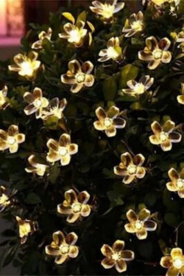 5 Metre Güneş Enerjili Solar Dış Mekan Çiçek Led Işık Dekoratif Aydınlatma