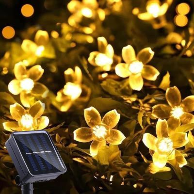 5 Metre Güneş Enerjili Solar Dış Mekan Çiçek Led Işık Dekoratif Aydınlatma