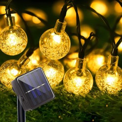 5 Metre Güneş Enerjili Solar Dış Mekan Misket Top Led Işık Dekoratif Aydınlatma - Thumbnail