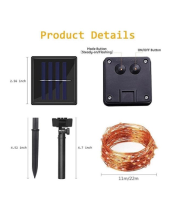 5 Metre Güneş Enerjili Solar Peri İp Led Işık Dış Mekan Bahçe Aydınlatma - 6