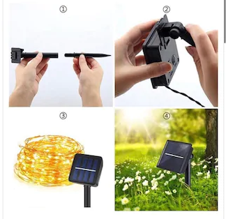 5 Metre Güneş Enerjili Solar Peri İp Led Işık Dış Mekan Bahçe Aydınlatma - 3