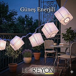 2 Metre Güneş Enerjili Solar Fener Led Dış Mekan Led Işık Dekoratif Aydınlatma
