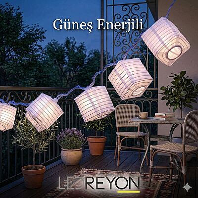 2 Metre Güneş Enerjili Solar Fener Led Dış Mekan Led Işık Dekoratif Aydınlatma - 1