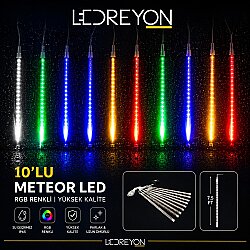 50cm 10'lu Meteor Led Akar Led Çubuk Yılbaşı Aydınlatma Led Işık - 1