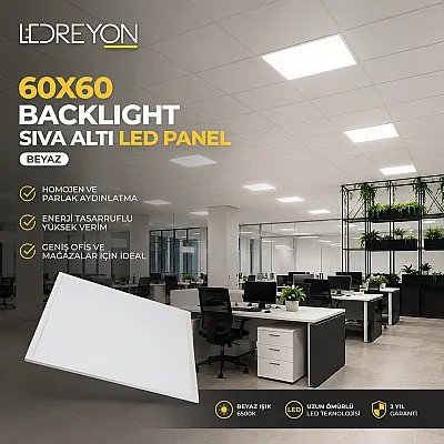 60x60 40W Sıva Altı Kare Panel Armatür Backlight - 1