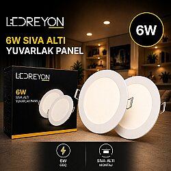 6W Sıva Altı Yuvarlak Slim Kasa Led Panel Armatür Led Spot Aydınlatma
