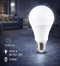 9W Led Ampul E27 Duylu Lamba