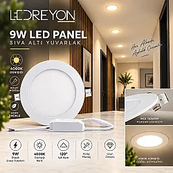 9W Sıva Altı Yuvarlak Slim Kasa Led Panel Armatür - 2