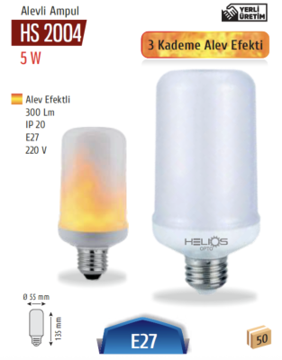 Alev Efektli Animasyonlu Led Ampul