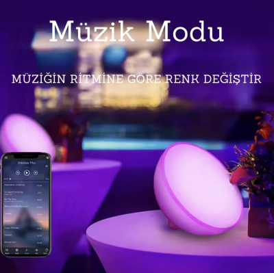 Ambians GO Taşınabilir Şarjlı Smart Küre Dekoratif Masa Gece Lambası