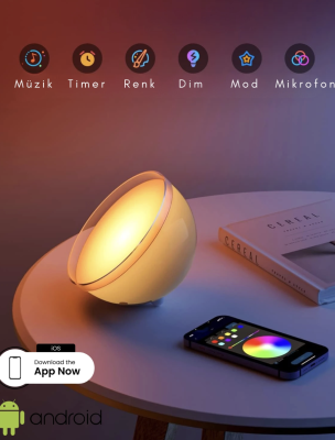 Ambians GO Taşınabilir Şarjlı Smart Küre Dekoratif Masa Gece Lambası