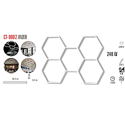 Cata 240 Watt Anzer Petek Şeklinde Led Linear Aydınlatma Armatürü Beyaz Işık Ct-9082 - 4