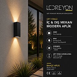Çift Yönlü Bahçe Duvar Aplik Dış Mekan Su Geçirmez Bahçe Aydınlatması