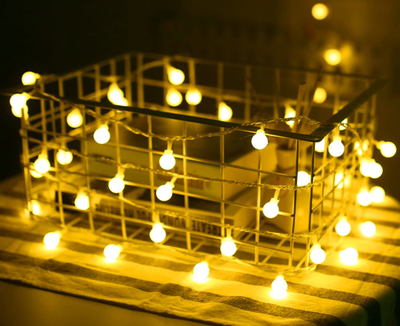 Dekoratif 2 Metre Günışığı Pilli Top Led Işık Top Led Işık Aydınlatma