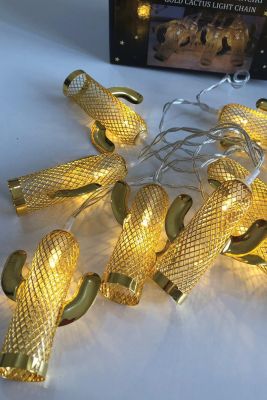 Dekoratif Gold Kaktüs Işık Zinciri Led Işık