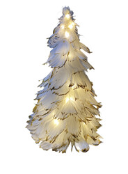 Dekoratif Ledli Kuş Tüyü Ağaç Masa Lambası Yılbaşı Dekoru Led Işık - Thumbnail