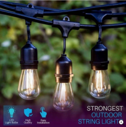 5 Metre E-27 Duylu Dış Mekan İp Led Bahçe Aydınlatma - 5 Duylu - 7