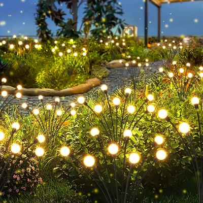 Güneş Enerjili Solar 8 Ledli Ateş Böceği Led Bahçe Aydınlatma Dekorasyon