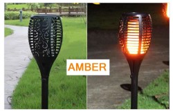 Güneş Enerjili Solar Alev Efektli Dekoratif Bahçe Lambası Meşale Bahçe Aydınlatma Led Işık - Thumbnail