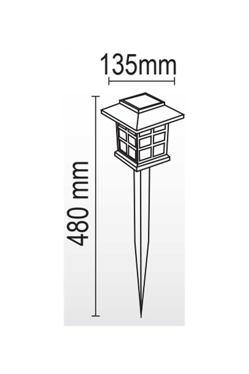 Güneş Enerjili Solar Çim ve Set Üstü Armatür Bahçe Aydınlatma 15W 3200K Günışığı - Thumbnail