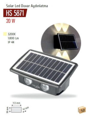 Güneş Enerjili Solar Duvar Aplik Led Aplik Bahçe Aydınlatma Armatürü Balkon Teras Aydınlatma