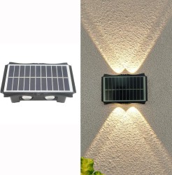 Güneş Enerjili Solar Duvar Aplik Led Aplik Bahçe Aydınlatma Armatürü Balkon Teras Aydınlatma - Thumbnail