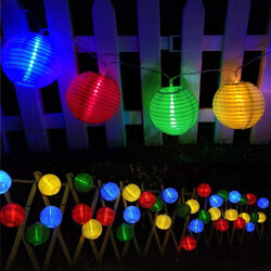 Güneş Enerjili Solar Ledli Renkli Japon Feneri Led Işık Zinciri Bahçe Aydınlatma Dekorasyon - Thumbnail