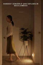 Hareket Sensörlü - Usb Şarjlı - Led Işık Lamba - Dolap İçi Aydınlatma - Thumbnail