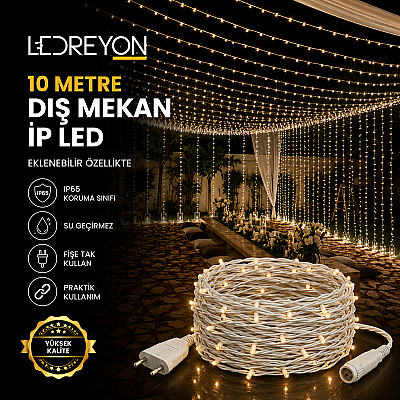 IP65 Dış Mekan Su Geçirmez İp led Işık - 10 Metre - İp Led Işık Bahçe Ağaç Aydınlatma - 1