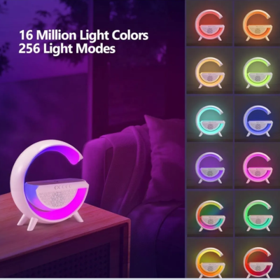 Noas Simi G Şeklinde, Çok Fonksiyonlu, Kablosuz Şarj Standlı, Bluetooth Hoparlör, Rgb Gece Lambası Şarj Standı